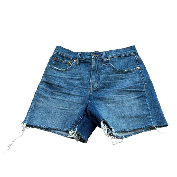 Madewell High Rise Denim Shorts 4" Inseam Medium Wash Size 25 - Picture 1 of 6